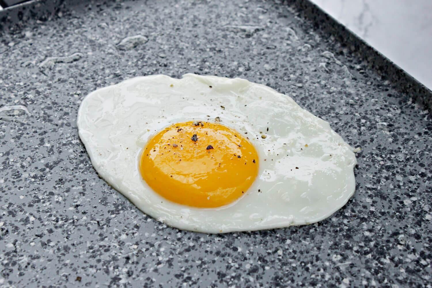 Egg on Atgrills electric griddle with stone coating