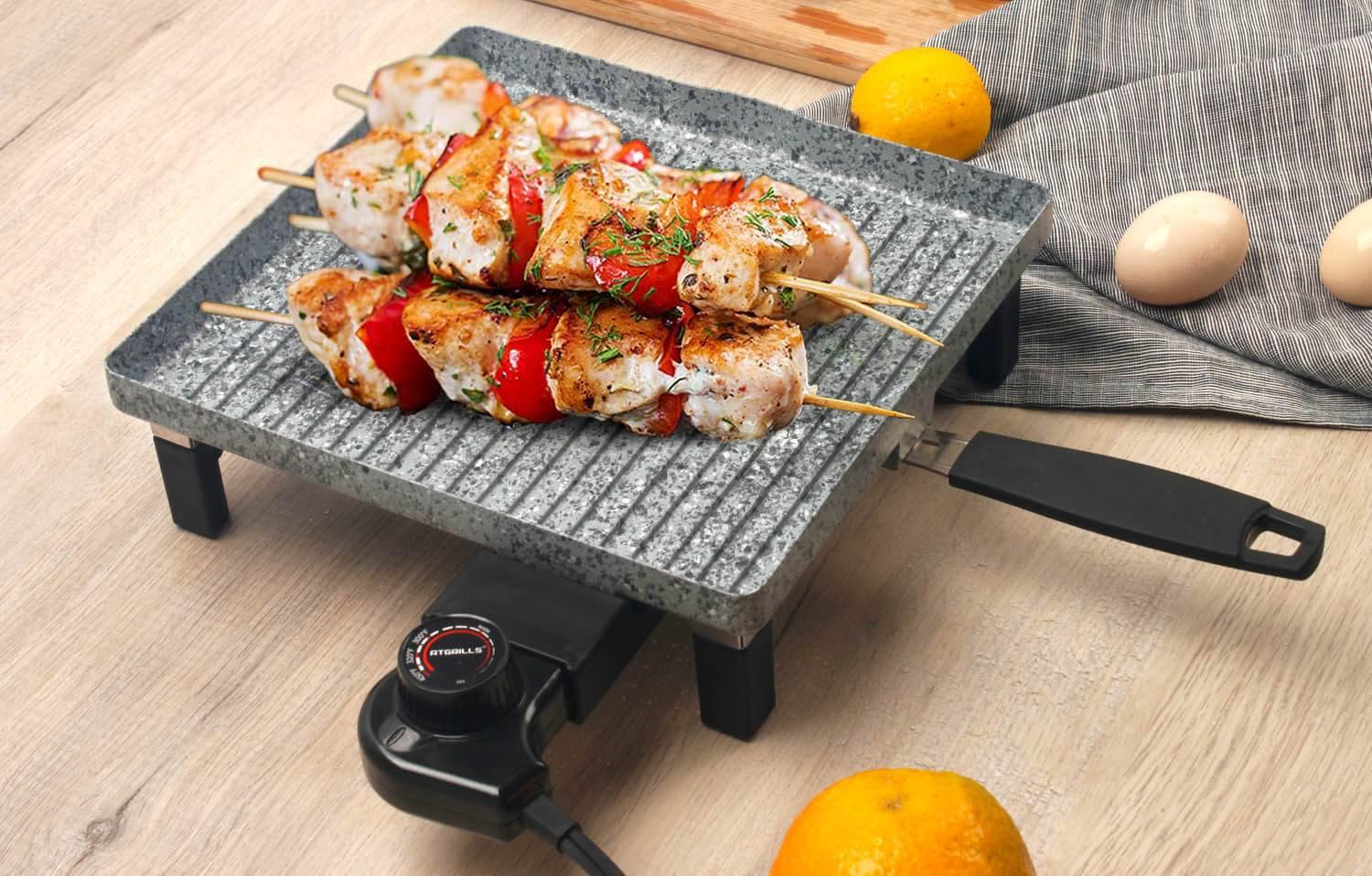 Food on Atgrills electric grill pan