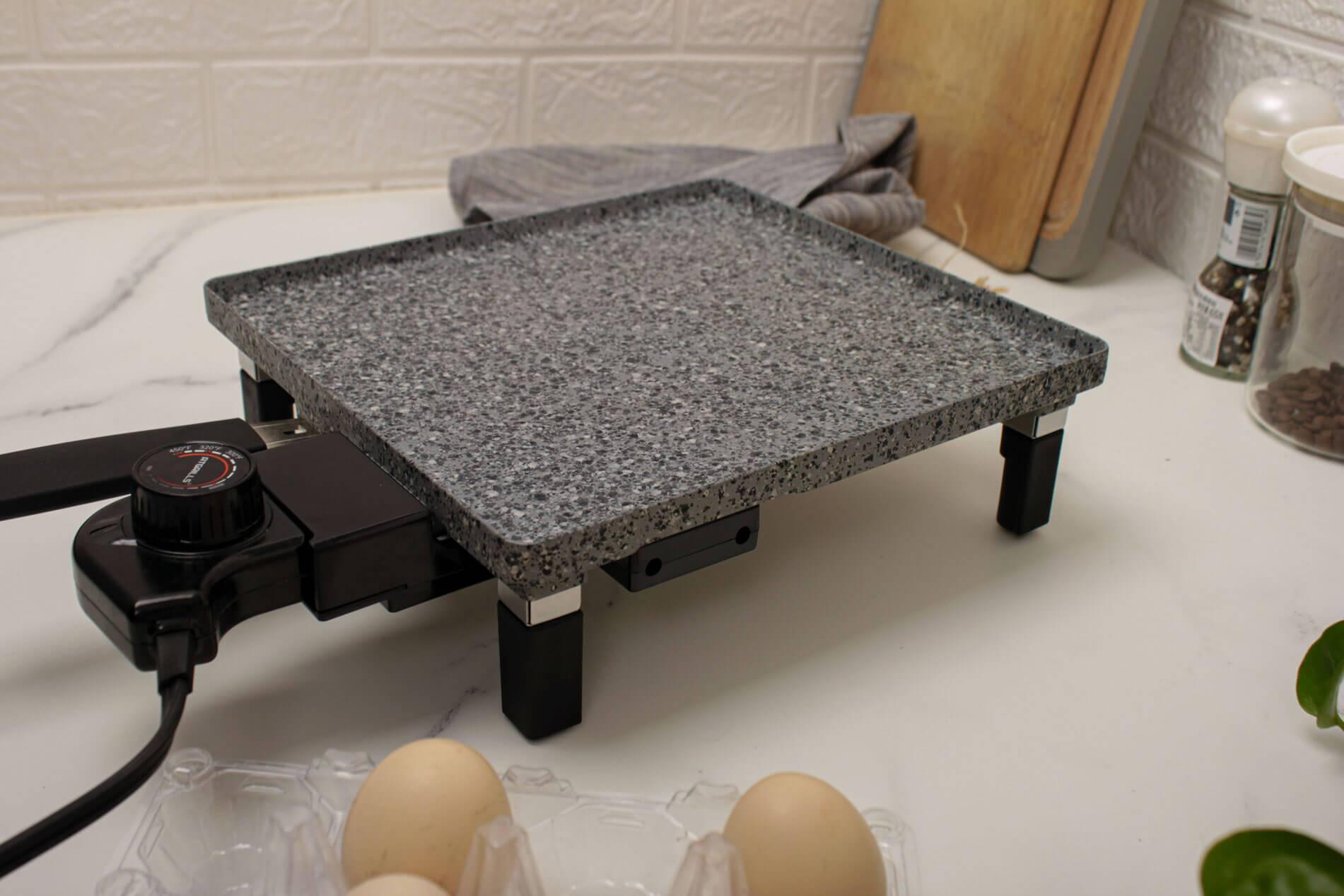 electric griddle pan with maifan stone coating