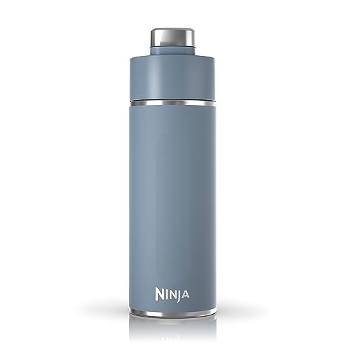 Ninja DW2401BL Thirsti 24oz Travel Water Bottle, For Carbonated Sparkling Drinks, Colder and Fizzier Longer, Stainless Steel, Leak Proof, Hot for Hours, Dishwasher Safe, Metal Insulated Tumbler, Blue