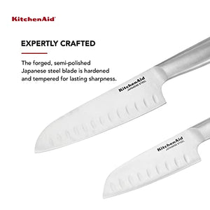 Набор кованых ножей Сантоку KitchenAid Gourmet, состоящий из двух предметов