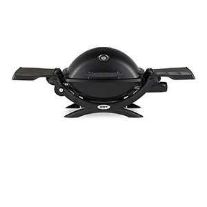Weber Q 1200 Gas Grill - LP Gas (Black) with Grill Cover Bundle (2 Items)