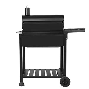 Royal Gourmet 24-Inch Charcoal Grill with Foldable Side Table, 490 Square Inches Heavy-duty BBQ Grill, Perfect for Outdoor Picnics Patio Garden and Backyard Grilling, Black,CD1824G