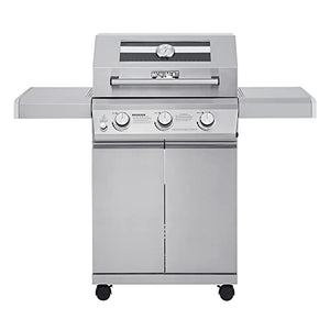Monument Grills Larger 3-Burner Propane Gas Grills barbeque Stainless Steel Heavy-Duty Cabinet Style with LED Controls, Mesa 300