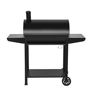 Royal Gourmet CC1830T 30 英寸桶式木炭烤架，带前储物篮，户外后院烧烤派对烹饪烤架，带 627 平方英尺烹饪区，黑色