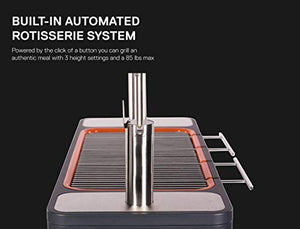 Everdure by Heston Blumenthal HUB 54-In. Charcoal Grill With Patented Built-in Rotisserie System & Quick Electric Ignition, Outdoor BBQ, Electric Starter, Adjustable Height, Easy Clean-Up, Matte Black