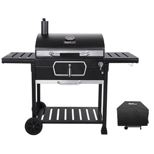 Royal Gourmet CD2030AC Deluxe 30-Inch Large Charcoal Grill with Cover, Charcoal BBQ Grill for Picnic Camping Patio Backyard Cooking and Grill Cover, Black