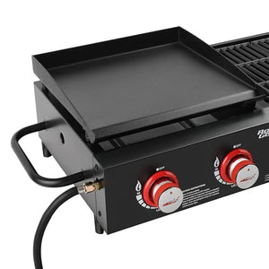Royal Gourmet GD4002T Tailgater Tabletop Gas Grill Griddle, 4-Burner Portable Propane Grill Griddle Combo, for Backyard or Outdoor BBQ Cooking, 40,000 BTU, Black