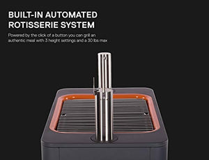 Everdure by Heston Blumenthal FUSION 29-Inch Charcoal Grill With Patented Built-in Rotisserie System & Quick Electric Ignition, Outdoor BBQ Grill, Adjustable Rod Height, Easy Clean-Up