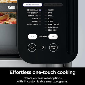 Ninja SFP701 组合一体式多功能炊具、烤箱和空气炸锅，14 合 1 功能，15 分钟全套膳食，包括 3 个配件，自动烹饪菜单，计时器，自动关闭，灰色，14.92 x15.43 x13.11