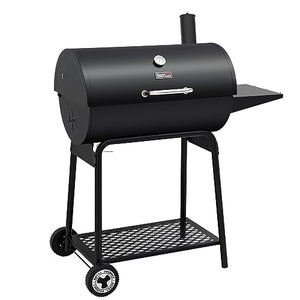 Royal Gourmet CC1830 30 Barrel Charcoal Grill with Side Table, 627 Square Inches, Outdoor Backyard, Patio and Parties, Black