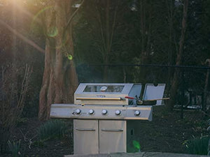 Monument Grills Grill au gaz propane à 4 brûleurs en acier inoxydable robuste de style armoire Mesa400 avec housse de barbecue (2 articles)