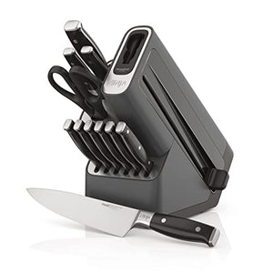 Ninja K32012 Foodi NeverDull Premium Knife System, 12 Piece Knife Block Set with Built-in Sharpener, German Stainless Steel Knives, Black