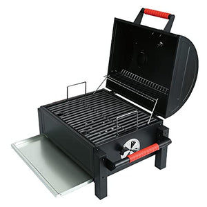 Feasto Portable Charcoal BBQ Grill Grates with Cast Iron Grill, Tabletop Charcoal Grill with 354 Sq. In Cooking Area, for Outdoor Camping and Picnic, Black, L26.8’’x W20’’x H21.3’’