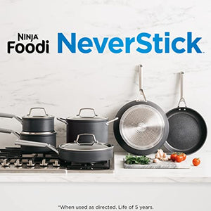 Ninja C39600 Foodi NeverStick Premium hartanodisiertes 13-teiliges Kochgeschirr-Set, garantiert kein Anhaften, antihaftbeschichtet, langlebig, ofenfest bis 500 °F, Grau