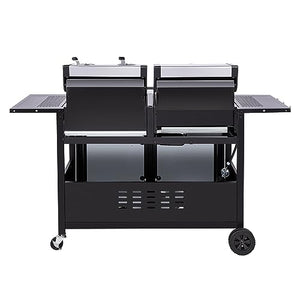 Royal Gourmet ZH3002N Dual Fuel Propane Gas and Charcoal Grill Combo, 3-Burner 25,500-BTU, Outdoor Barbecue Cooking, Black