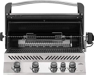 Napoleon 内置 Prestige 500 烧烤炉，不锈钢，天然气 - BIP500RBNSS-3，带红外后燃烧器，适合烧烤大师的高级烧烤