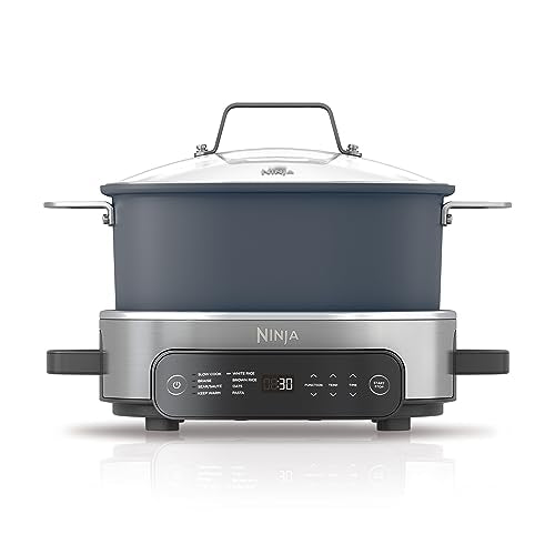 Ninja MC1101 Foodi Everyday Could Cooker Pro, универсальная плита 8-в-1, 6,5 QT, приготовление в одной кастрюле, заменяет 10 кухонных инструментов, более быстрое приготовление, вместимость для всей семьи, регулируемый контроль температуры, темно-синий