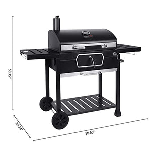 Royal Gourmet CD2030AC Deluxe 30-Inch Large Charcoal Grill with Cover, Charcoal BBQ Grill for Picnic Camping Patio Backyard Cooking and Grill Cover, Black