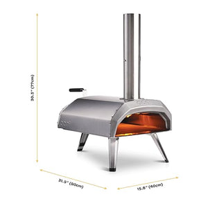 Ooni Karu 12 Horno de pizza multicombustible para exteriores - Horno de pizza portátil de leña y gas - Pizzero para cocinar al aire libre - Horno de pizza para auténticas pizzas al horno de piedra - Horno de pizza de encimera