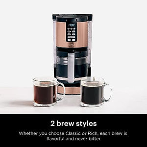 Ninja DCM201CP Programmable XL 14-Cup Coffee Maker PRO کے ساتھ مستقل فلٹر، 2 بریو اسٹائلز کلاسیکی اور بھرپور، ڈیلی بریو، فریشنس ٹائمر اور کیپ وارم، ڈش واشر سیف، کاپر