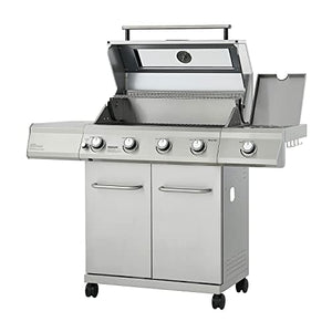 Monument Grills 4-Burner Propane Gas Grill Stainless Steel Heavy-Duty Cabinet Style Mesa400 with BBQ Cover(2 items)