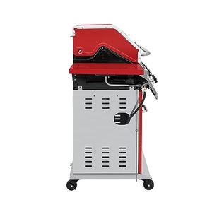 Royal Gourmet GA6402R 6 燃烧器烧烤丙烷燃气烧烤炉，带煎烤器和侧燃烧器，74,000 BTU，柜式烧烤炉，适合户外烧烤和后院烹饪，红色