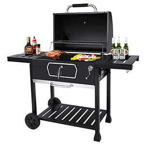 Royal Gourmet CD2030AN 30-Inch Charcoal Grill, Deluxe BBQ Smoker Picnic Camping Patio Backyard Cooking, Black, Large