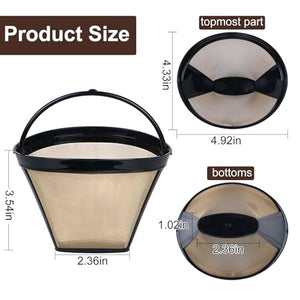 Bouaida 2Pc Coffee Filters,Used for Replacing the Ninja Coffee Bar Brewer, Coffee Filter #4,Permanently Reusable Conical Basket Coffee Filter