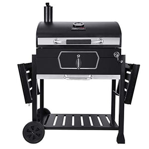 Royal Gourmet CD2030AN 30 英寸木炭烤架，豪华烧烤吸烟者野餐露营庭院后院烹饪，黑色，大号