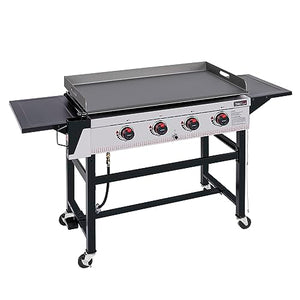 Royal Gourmet GB4003 36-Inch BBQ Propane Griddle, Outdoor 4-Burner Flat Top Gas Grill, Barbecue Camping Garden Backyard Cooking, Black