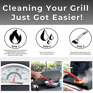 Grill Rescue BBQ 可更换刮刀清洁头，无鬃毛 - 耐用且独特的铸铁或不锈钢格栅刮刀工具，烧烤清洁剂（烤架刷）