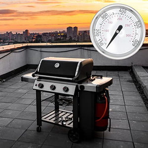 GLOWYE 60540/7581 Grill Thermometer for Weber Spirit 2, Q Series and Charcoal Grills, Replacement for Weber Spirit E/S 210, 220, 310 Gas Grills, BBQ Temperature Gauge, 1-13/16" Dia