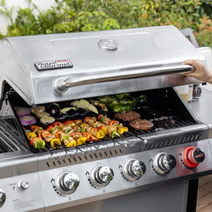 Royal Gourmet GA5401T 5-Burner BBQ Propane Grill with Sear Burner and Side Burner, Stainless Steel Barbecue Gas Grill for Outdoor Patio Garden Picnic Backyard Cooking, 64,000 BTU, Silver