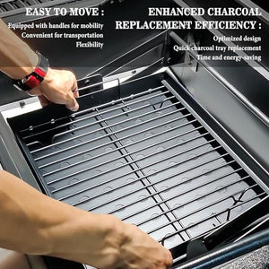 Hisencn Stretchable Charcoal Tray 15-28 inches for 47183T-21 PS9900, Black High-Temperature Coating Charcoal Basket for HC4518L PS9500 8500 6800 6500 SH19030119 SH19030219 SH9916 Replacement Parts