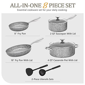 MICHELANGELO Pots and Pans Cookware Set - 8 Piece