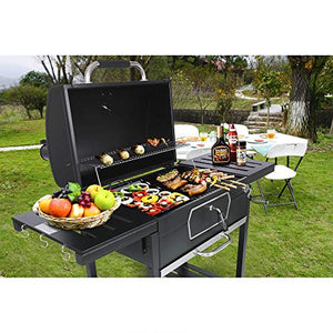 Royal Gourmet CD2030AN Grill à charbon de bois de 76,2 cm, barbecue de luxe, fumoir, pique-nique, camping, terrasse, cuisine, noir, grand