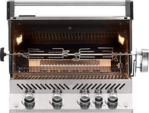 Napoleon BIPRO500RBNSS-3 内置 Prestige PRO RB 天然气烧烤头，500 平方英尺+ 红外线红外线后燃烧器，不锈钢