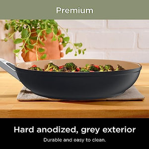Керамическая посуда премиум-класса Ninja Extended Life из 9 предметов, антипригарное покрытие, без PFAS, с керамическим покрытием, можно использовать в духовке до 550°F, совместимы со всеми плитами и индукционными плитами, серый, CW99009