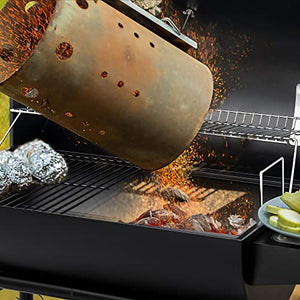 Royal Gourmet CC1830 30 桶木炭烤架，带边桌，627 平方英寸，户外后院、露台和派对，黑色
