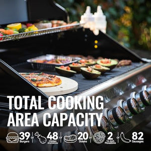 Royal Gourmet GA6402H 6 燃烧器丙烷燃气烧烤炉，带煎烤器和侧燃烧器，74,000 BTU 柜式烧烤炉，适合户外烧烤和后院烹饪，黑色