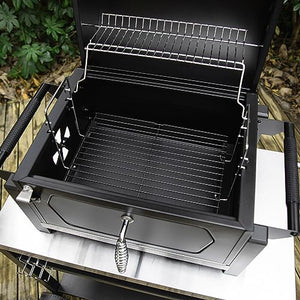 Royal Gourmet CD1519 便携式木炭烤架，带两个侧手柄，紧凑型户外木炭烤架，带开瓶器，适用于旅行野餐尾门和露营地烹饪，黑色