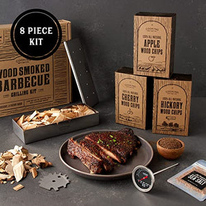 Cooking Gift Set Co. | Wood Smoked BBQ Grill Set for Men | Gift for Men: Gift for Dad, Boyfriend Gifts, & Gifts for Husband | BBQ Accessories, Mens Gifts Ideas, Man Gifts for Cooks