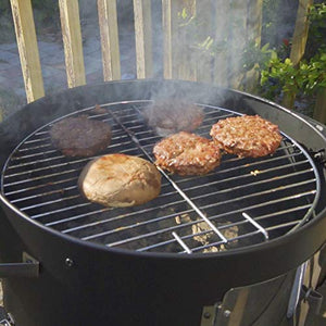 Realcook Vertikaler 17-Zoll-Holzkohleräucherofen aus Stahl, robuster runder BBQ-Grill zum Kochen im Freien, Schwarz