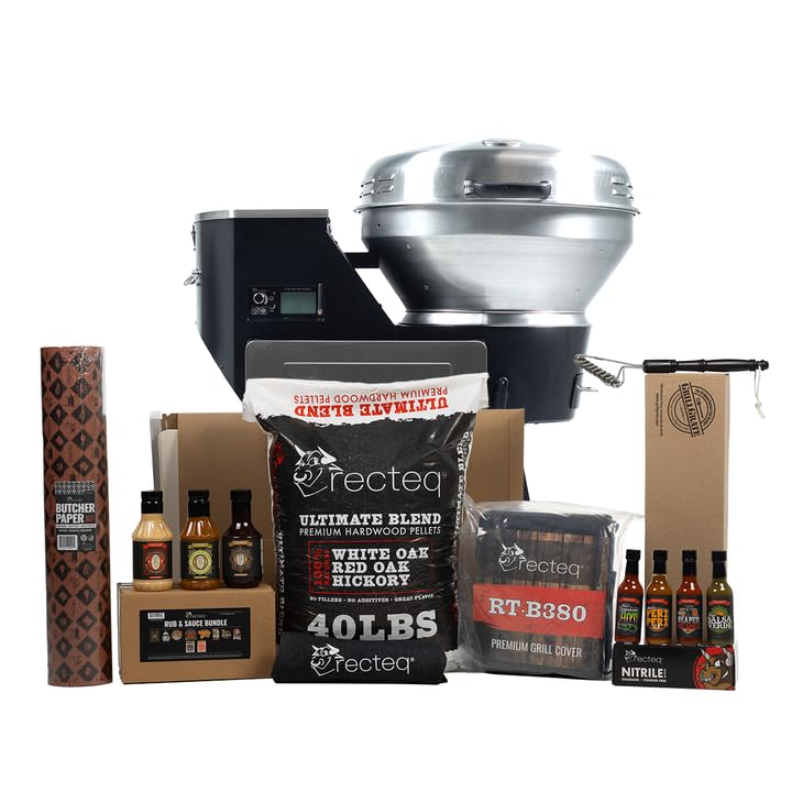 recteq RT-B380X Bullseye Deluxe Wood Pellet Grill + BBQ Master Bundle - Wifi Enabled Smart Grill - Electric Pellet Smoker Grill, BBQ Grill, Outdoor Grill - Grill, Sear, Smoke, and More!