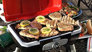 Cuisinart CGG-180T Petit Gourmet Parrilla portátil de gas propano de mesa, rojo 17,6 x 18,6 x 11,8 pulgadas