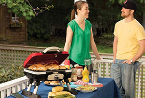 Cuisinart CGG-180T Petit Gourmet Portable Tabletop Propane Gas Grill, Red 17.6 x 18.6 x 11.8-Inch