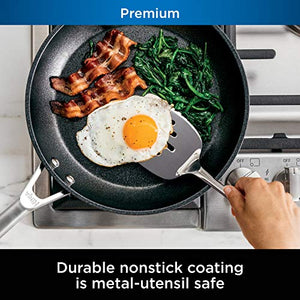 Ninja C30026 Foodi NeverStick Premium 10.25 Inch Fry Pan, Hard-Anodized, Nonstick, Durable & Oven Safe to 500°F, Slate Grey