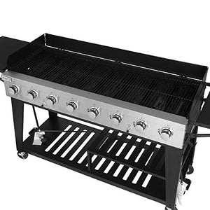 Royal Gourmet Event 8-Burner BBQ Propane Gas Grill with Cover, Picnic or Camping Outdoor