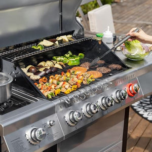 Royal Gourmet GA5401T 5-Burner BBQ Propane Grill with Sear Burner and Side Burner, Stainless Steel Barbecue Gas Grill for Outdoor Patio Garden Picnic Backyard Cooking, 64,000 BTU, Silver